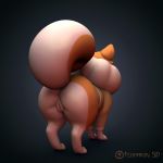  1:1 3d_(artwork) anus big_butt butt canid canine clothing digital_media_(artwork) female feodaron_sd feral genitals hi_res mammal multicolored_tail pride_(changing_fates) pussy raised_tail signature solo thick_thighs topwear 