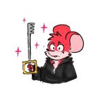  2020 anthro clothing fur keyblade kingdom_hearts mammal melee_weapon mouse murid murine red_body red_fur robe rodent scar shyybuchi simple_background solo square_enix video_games weapon 