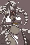  &lt;3 2:3 big_breasts breasts cleavage clothed clothing dragon female forked_tongue hi_res inumatori loincloth long_tongue simple_background tongue veil 