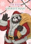  2019 abruptus absurd_res anthro black_body black_fur blizzard_entertainment christmas clothing fur hat headgear headwear hi_res holidays humanoid_hands male mammal overweight overweight_male pandaren santa_claus santa_hat solo text tongue tongue_out ursid video_games warcraft white_body white_fur 
