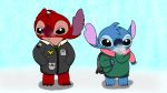  16:9 2020 alien backpack black_eyes blue_body blue_fur blue_nose bottomless breath claws clothed clothing digital_media_(artwork) disney dracowars duo experiment_(lilo_and_stitch) frown fur hands_in_pockets head_tuft hi_res jacket leroy_(lilo_and_stitch) lilo_and_stitch notched_ear pockets red_body red_fur red_nose scarf smile snow snowing standing stitch_(lilo_and_stitch) sweater toe_claws topwear tuft winter 