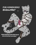  absurd_res animal_genitalia animal_penis anthro bdsm blush bondage bound erection felid feline_penis genitals hi_res knot male mammal muzzle_(disambiguation) nekoeko pantherine penis rope rosettes snow_leopard solo text url uzgus 