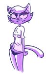  bremen_avenue_experience clothing domestic_cat felid feline felis female fur jessica_(bae) mammal panties purple_body purple_fur shirt topwear underwear 