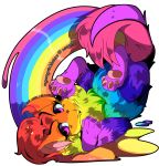  commentary creature english_commentary full_body highres multicolored neopets no_humans purple_eyes queen_ashi signature transparent_background upside-down xweetok 
