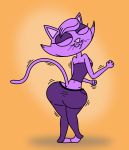  big_butt bond750 bremen_avenue_experience butt clothing domestic_cat felid feline felis fur hi_res jessica_(bae) mammal purple_body purple_fur 