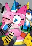  &lt;3 &lt;3_eyes blush bodily_fluids censored cum cum_in_mouth cum_inside cum_on_face female from_behind_position genital_fluids genitals horn incest kogarasumaru24 lego male male/female one_eye_closed open_mouth oral penis puppycorn sex sweat the_lego_movie unikitty 