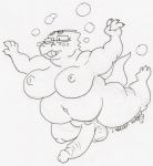  alphys anthro balls belly big_belly big_breasts big_penis breasts buckteeth claws erection eyewear freckles genitals glasses gynomorph intersex navel nipples non-mammal_breasts overweight overweight_gynomorph overweight_intersex penis reptile scalie solo swimming teeth thick_tail thick_thighs undertale underwater video_games water wittless-pilgrim 