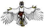 aarakocra_(dnd) accipitrid accipitriform alpha_channel anthro avian belt bird blue_eyes bottomwear brown_body brown_feathers claws clothed clothing cocky_smile digitigrade eagle feathers feet female flat_chested front_view gold_(metal) gold_trim haribunawa hi_res jewelry ku-koli_(haribunawa) loincloth necklace philippine_eagle pose red_clothing scales signature simple_background smile solo tail talons toes topless transparent_background tribal white_body white_feathers winged_arms wings yellow_body yellow_feet yellow_hands yellow_scales