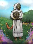 ambiguous_gender anthro arthropod bee bee_keeper_suit clothed clothing covered_face female flower footwear fully_clothed gloves grass handwear hi_res hymenopteran insect mammal mouse murid murine oneflymagpie ophelia_(oneflymagpie) outside plant rodent sky solo standing wicker