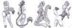  2020 5_fingers 5_toes anthro areola breasts clothed clothing felid female fingers fur group hi_res kneeling leopard mammal mustela mustelid musteline nipples nude pantherine sabretoothed_ermine spots spotted_body spotted_fur stoat toes traditional_media_(artwork) 