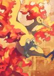  absurdres animal_focus beak bird cityscape commentary_request fire floating gara_(qbeuxvii22) highres moltres no_humans pokemon pokemon_(creature) red_eyes talons wings 