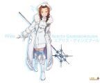  1girl aerith_gainsborough aerith_gainsborough_(fairy_of_snowfall) aqua_nails artist_name blue_socks boots breasts brown_hair character_name cheesecakes_by_lynx cleavage cleavage_cutout clothing_cutout coat dress final_fantasy final_fantasy_vii final_fantasy_vii_ever_crisis final_fantasy_vii_remake fingerless_gloves full_body fur-trimmed_boots fur-trimmed_coat fur_trim gloves green_eyes halter_dress halterneck hat highres holding holding_staff hood hood_down hooded_coat leaning_forward long_hair looking_at_viewer medium_breasts nail_polish official_alternate_costume parted_bangs short_dress sidelocks smile snowflakes socks solo staff teeth wavy_hair white_background white_coat white_dress white_footwear white_gloves white_headwear winter_clothes winter_coat 