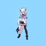  1girl animal_ears cross_(vgne4542) fox_ears fox_tail highres hololive shirakami_fubuki shirakami_fubuki_(1st_costume) smile solo tail white_hair 