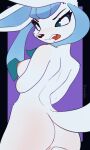 absurd_res anthro anus breasts eeveelution female freeedon fur generation_4_pokemon genitals glaceon hi_res nintendo nipples nude open_mouth pokemon pokemon_(species) pussy solo tail white_body white_fur