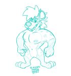 anthro doodledoggy fur grin grinning_at_viewer half-closed_eyes hi_res hyena juiceps mammal markings muscular muscular_anthro narrowed_eyes smile spots spotted_body spotted_fur spotted_hyena spotted_markings toonkind toony