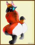 anthro butt huffaromas lagomorph leporid low_res machine male mammal protogen rabbit solo yagi_b._(artist)