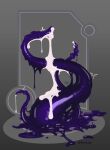 absurd_res bodily_fluids cum cum_drip dripping excessive_cum excessive_genital_fluids genital_fluids glistening goo_creature hi_res krovou melting not_furry purple_body simple_background slime tentacles translucent zero_pictured