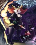  absurd_res ambiguous_gender anthro armor black_body black_fur braixen breasts canid cheek_tuft chest_tuft clothed clothing elemental_manipulation facial_tuft felid feline female feral feral_armor fire fire_manipulation fully_clothed fur furgonomics group hat headgear headwear hi_res inner_ear_fluff inside lampent larger_anthro legwear litten looking_at_another magiace magic magic_user mammal multicolored_body multicolored_fur nintendo open_mouth pok&eacute;mon pok&eacute;mon_(species) potion red_body red_eyes red_fur robe sharp_teeth size_difference smaller_feral standing teeth tongue tuft two_tone_body two_tone_fur video_games wand white_body white_fur white_pupils witch witch_hat yellow_body yellow_fur yellow_sclera 