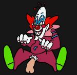  big_belly clown clown_nose highres killer_klowns_from_outer_space large_penis legs_up non-web_source pants penis pussy sharp_teeth smile spread_legs teeth torn_clothes torn_pants vaginal 