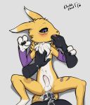  age_difference anal blush bodily_fluids canid canine cub cum cum_inside digimon digimon_(species) doubledeal_(artist) faceless_male fox genital_fluids genitals ghostbro hi_res humanoid_penis male male/male mammal mouth_play penetration penis renamon size_difference tongue young 