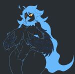 anthro avian big_breasts bioluminescence bird breasts covering covering_breasts female glowing hair huge_breasts long_hair martlet_(undertale_yellow) martlet_(zenith_form) nipples signirsol solo thick_thighs undertale_(series) undertale_yellow wide_hips