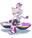  animal_ears blaze_the_cat cat_ears cat_girl cat_tail coolblue forehead_jewel furry furry_female heavy_breathing hoverboard jumpsuit looking_at_viewer nipples open_jumpsuit pink_footwear ponytail purple_jumpsuit simple_background sitting sonic_(series) sonic_riders sweat tail white_background yellow_eyes zipper_pull_tab 