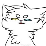  1:1 2020 alpha_channel blue_eyes cute_fangs domestic_cat felid feline felis fluffy fur heterochromia low_res mammal milkpudding open_mouth pink_nose pudding_(milkpudding) signature smile white_body white_fur yellow_eyes 