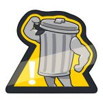  ! chibi clenched_hands english_commentary flexing honkai:_star_rail honkai_(series) muscular official_art sign standing transparent_background trash_bag trash_can warning_sign 