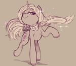  cutie_mark digital_media_(artwork) equid eyelashes fan_character female feral fur grey_background hair hi_res hooves horn jewelry long_hair long_tail mammal monochrome my_little_pony napalm_express necklace quadruped ribbons simple_background smile solo tail_bow tail_ribbon unicorn 