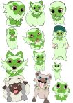 akisamekanonn ambiguous_gender feral generation_7_pokemon generation_8_pokemon generation_9_pokemon group hi_res horizontal_pupils meme nintendo pokemon pokemon_(species) pupils rockruff sprigatito tongue tongue_out trio wooloo