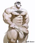 abs anthro balls bear biceps big_balls big_muscles big_penis briefs clothing doooo2424 genitals hi_res huge_muscles male mammal muscular muscular_male pecs penis quads simple_background solo stretched_clothing underwear white_background white_body white_briefs white_clothing white_underwear