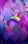 animal_genitalia animal_penis animated anthro drunk genitals lgbt_pride male male/male party penis pride_colors rainbow_flag rainbow_pride_flag rainbow_symbol rave seindrak solo substance_intoxication