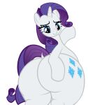 absurd_res big_butt blue_eyes butt cutie_mark equid equie equine eyebrows eyelashes female feral friendship_is_magic fur hair hand_on_butt hasbro hi_res horn horse huge_butt looking_back mammal mrvector my_little_pony nervous nervous_smile pony purple_hair rarity_(mlp) smile solo teeth thick_thighs unicorn white_body white_fur