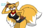 anthro big_breasts blush breasts fan_character female fluffy fluffy_tail miles_prower pace-maker sega small_waist solo sonic_the_hedgehog_(series) tail thick_thighs wide_hips