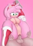  absurd_res amy_rose anthro balls boots breasts butt clothed clothing duo eulipotyphlan female footwear fur genitals gloves green_eyes handwear hedgehog hi_res inverted_nipples male mammal nipples partially_clothed penetration penis pink_background pussy sex simple_background sonic_the_hedgehog_(series) vaginal vaginal_penetration versiple 