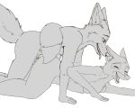  2020 absurd_res anthro anthro_on_anthro breasts canid canine duo eyes_closed female fox from_behind_position fur hi_res male male/female mammal nude open_mouth sex simple_background tongue white_background xxgato 