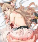  1girl absurdres animal_ears ass bare_shoulders breasts cat_ears cat_tail corrin_(female)_(fire_emblem) corrin_(fire_emblem) cosplay fake_animal_ears fake_tail fingerless_gloves fire_emblem fire_emblem_heroes gloves highres medium_breasts pink_gloves sakura_(fire_emblem) sakura_(fire_emblem)_(cosplay) sideboob sou_mei tail 