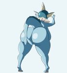 2d_animation animated anthro anthrofied big_breasts big_butt breasts butt eeveelution featureless_crotch female frame_by_frame generation_1_pokemon hi_res mr._roboto nintendo nude pokemon pokemon_(species) pokemorph presenting presenting_hindquarters rear_view shaking_butt simple_background solo tail tail_motion tailwag vaporeon white_background