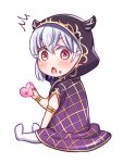 /\/\/\ 1girl candy chibi chocolate chocolate_heart eating fate/grand_order fate_(series) food heart hood hoodie kama_(fate/grand_order) mabo-udon open_mouth red_eyes silver_hair solo surprised 