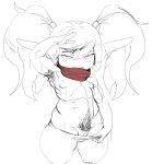  armpit_hair body_hair bolt-s_(artist) breasts genitals hi_res humanoid humanoid_pointy_ears league_of_legends looking_at_viewer poppy_(lol) pubes pussy riot_games short_stack sketch solo thick_thighs video_games yordle 