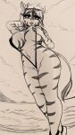 absurd_res areola big_breasts breasts equid equine fan_character genitals hasbro hi_res ivana_(oc) looking_at_viewer looking_down looking_down_at_viewer low-angle_view mammal monochrome my_little_pony nipples pussy replica_(artist) sepia stripes worm&#039;s-eye_view zebra