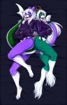  2020 4_toes anthro antlers clothed clothing digital_media_(artwork) duo female hair hi_res horn hybrid knightdd marine toes white_hair 