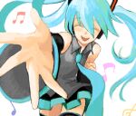  :d bad_drawr_id bad_id bare_shoulders beamed_eighth_notes black_skirt black_thighhighs blue_hair blue_necktie closed_eyes detached_sleeves eighth_note facing_viewer foreshortening grey_shirt hair_between_eyes hatsune_miku long_hair michi_ta_(masquerade) musical_note necktie oekaki open_hand open_mouth reaching reaching_towards_viewer shirt simple_background skirt sleeveless sleeveless_shirt smile teeth thighhighs treble_clef twintails upper_teeth_only vocaloid white_background zettai_ryouiki 