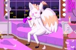 absurd_res ambiguous_gender angel anthro candle demon digital_media_(artwork) dildo dragon heart_eyes heart_symbol hi_res hooves hrelterskrelter looking_at_viewer love_hotel mythological_creature mythological_scalie mythology pixel_(artwork) scalie sex_toy solo spread_wings wings