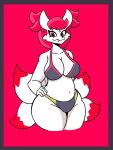 big_breasts big_butt breasts butt canid canine epic_games eye_scar facial_scar female fortnite fox gr4ffit3_sss hair humanoid kimiko_five-tails mammal red_eyes red_hair scar solo white_body
