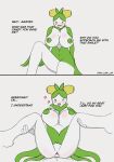 2022 4_fingers absurd_res anthro anthrofied blush blush_lines blushing_breasts blushing_profusely colored comic confusion dialogue dolliv dot_eyes duo ellipsis english_text female fingers food from_front_position fruit generation_9_pokemon green_body green_nipples green_tuft hands_on_legs hands_on_own_legs heart_symbol hi_res human humanoid leaf_tuft low_hp lying lying_on_ground male male/female mammal missionary_position multicolored_body navel neck_tuft nervous nintendo nipples nude olive_(fruit) on_back open_mouth penetration penile penile_penetration plant plant_hair pokemon pokemon_(species) pseudo_hair pubes sex shaded simple_background sitting sitting_on_ground spread_legs spreading teeth text tuft two_tone_body vaginal vaginal_penetration white_background white_body