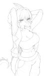 2024 absurd_res anthro big_breasts black_and_white bread-n-butter breasts cavemanon_studios cleavage clothed clothing crop_top dinosaur female hadrosaurid hair hands_behind_head hi_res i_wani_hug_that_gator jacket long_hair long_tail looking_at_viewer mia_moretti monochrome navel ornithischian ornithopod parasaurolophus reptile scalie shirt sketch smile snout solo spiked_tail spikes spikes_(anatomy) tail topwear