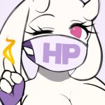 ai_assisted alternate_universe altertale anthro big_breasts breasts clothing digital_media_(artwork) face_mask female friisans fur gloves handwear hi_res looking_at_viewer mammal nude one_eye_closed simple_background solo third-party_edit toriel toriel_(altertale) undertale undertale_(series) white_body white_fur wink winking_at_viewer