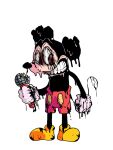 black_body black_fur bottomwear clothed clothing disney electronics footwear fur gloves handwear hi_res invalid_tag mako114 male mammal mickey_mouse microphone mouse mouse_tail murid murine rat red_bottomwear red_clothing red_eyes red_shorts rodent shoes shorts solo vs_mouse yellow_clothing yellow_footwear yellow_shoes