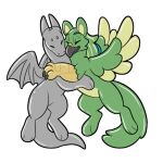 animate_inanimate avian dragon duo feathered_wings feathers feral gryphon inflatable living_inflatable mythological_avian mythological_creature mythological_scalie mythology scalie symrea telegram_sticker wings